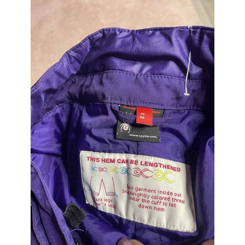 Spyder Kids Snow Pants Size 12 Purple Winter Outdoors Grow-a-Longs‎ Ski Bin12